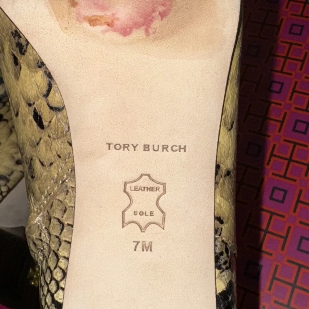 Tory Burch Brooke Bootie Ankle Boots 70MM Round Toe Leather Snake NEW Women's 6